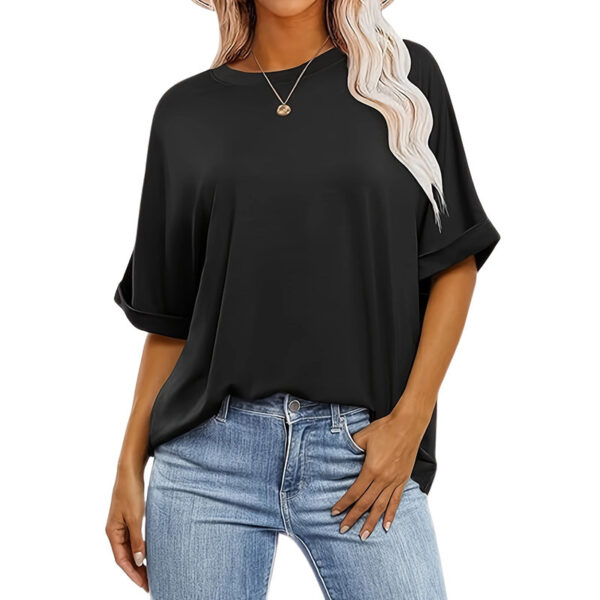 3 Pcs Women Oversized T-Shirt Short Sleeve Crew Neck Tee Tops Summer Casual Loose Tee T-Shirt - Image 7