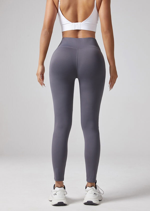 V-waist Elastic Sports Leggings, Women's Peach Hip Lifting Running Speed Drying Yoga Pants - Image 9