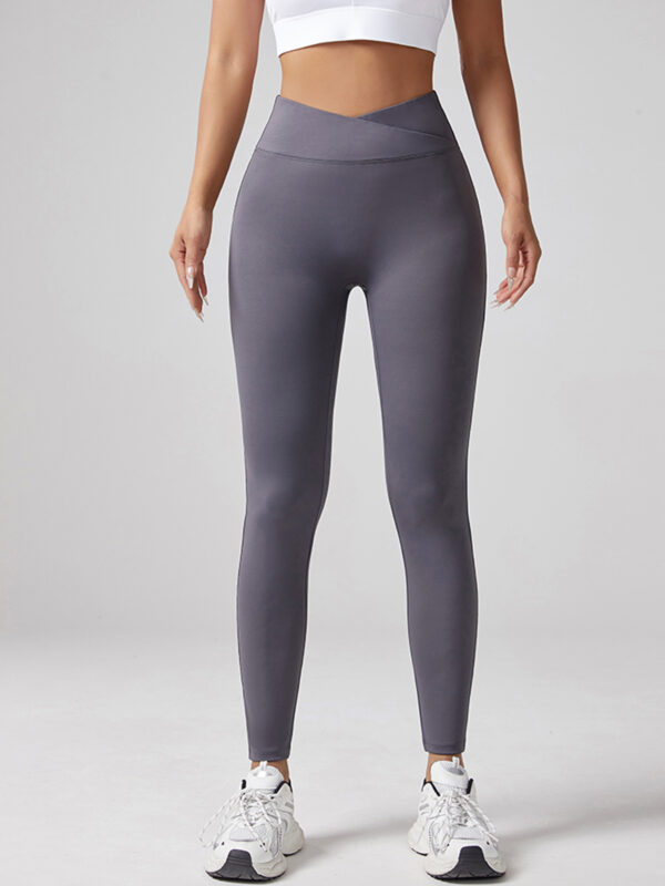 V-waist Elastic Sports Leggings, Women's Peach Hip Lifting Running Speed Drying Yoga Pants - Image 7