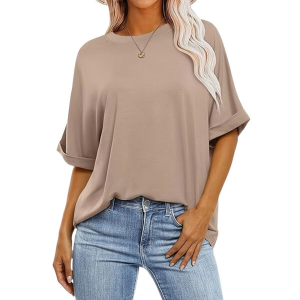 3 Pcs Women Oversized T-Shirt Short Sleeve Crew Neck Tee Tops Summer Casual Loose Tee T-Shirt - Image 8
