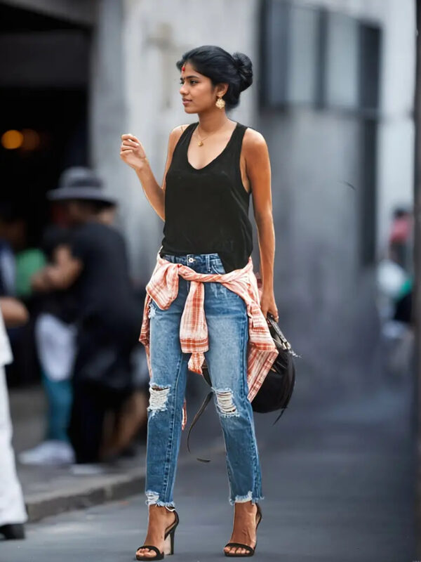 Stretchy Boyfriend Jeans For Women - Ripped, Distressed, Comfortable Denim Pants With Five-Pocket Design, Faded Wash, And Relaxed Fit Amazon Don't Sell - Image 4