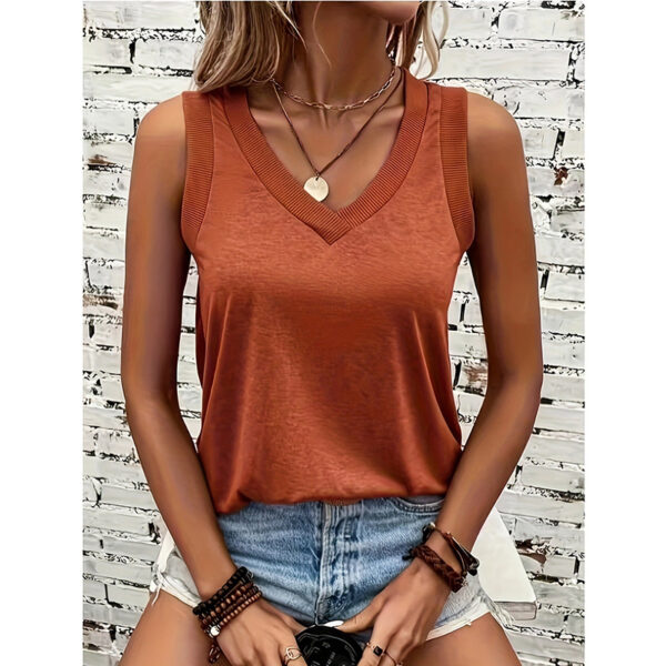 Women V Neck Tank Tops Summer Sleeveless Tunic Casual Basic Shirts Cute Trendy Clothes - Image 4