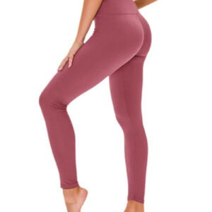 Leggings - Cropped High-waisted Solid Crimson