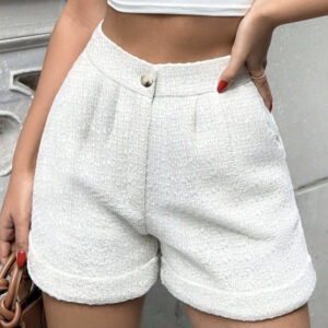 Ladies' Solid Color Linen Small Fragrance Elegant And Fashionable Shorts