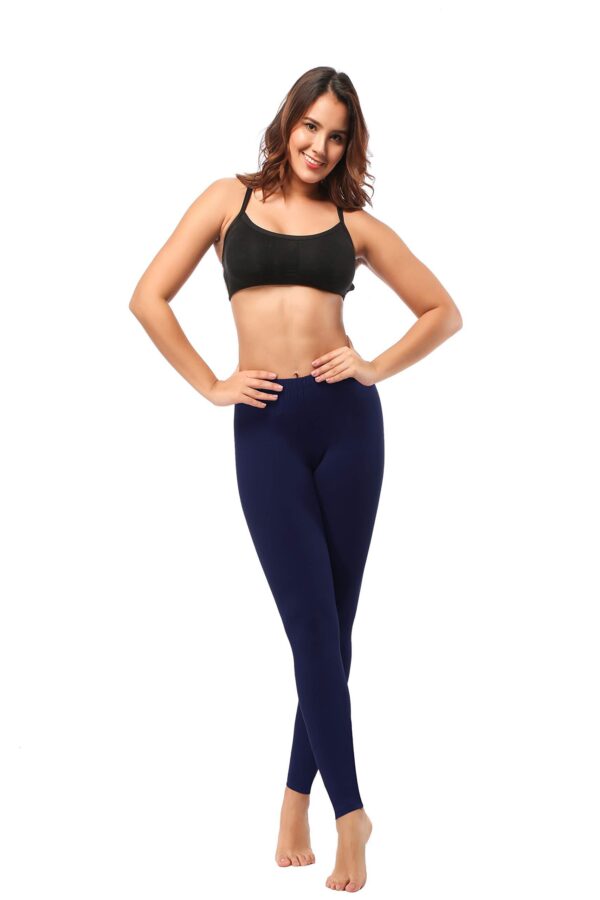 Leggings - Cropped Low-waisted Solid Color - Image 4