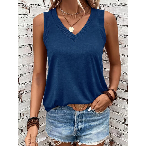 Women V Neck Tank Tops Summer Sleeveless Tunic Casual Basic Shirts Cute Trendy Clothes - Image 10