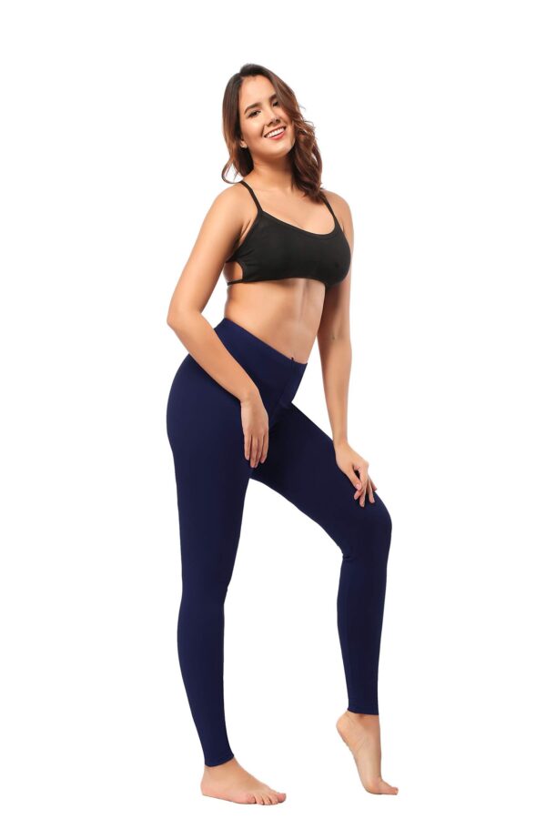 Leggings - Cropped Low-waisted Solid Color - Image 3