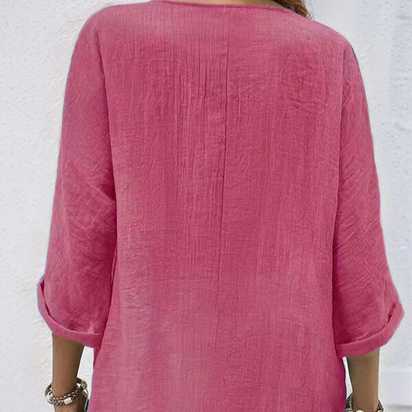 Women's Button Down T Shirts Short Sleeve V Neck Tops Casual Summer Ladies Tees - Image 6