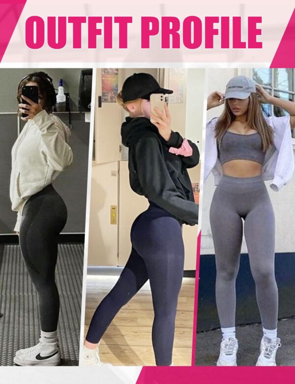Leggings - Cropped High-waisted Seamless Solid Color Dark Gray - Image 3